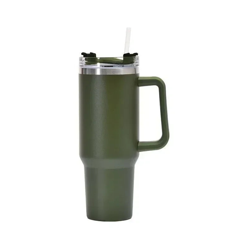 Insulated Tumbler with Handle and Straw Double Wall Thermal Iced Travel Mug for Car & Outdoor Use Perfect Gift for Coffee Lovers