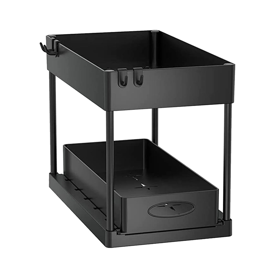 2-Tier Under Sink Sliding Storage Organizer – Pull-Out Kitchen Cabinet Rack