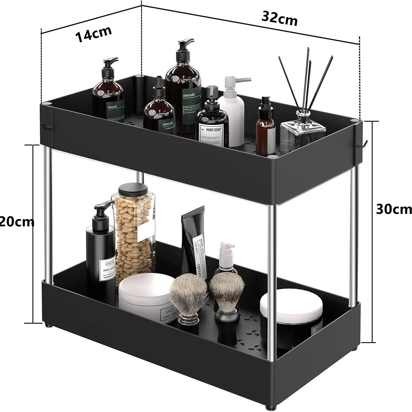 2-Tier Under Sink Sliding Storage Organizer – Pull-Out Kitchen Cabinet Rack