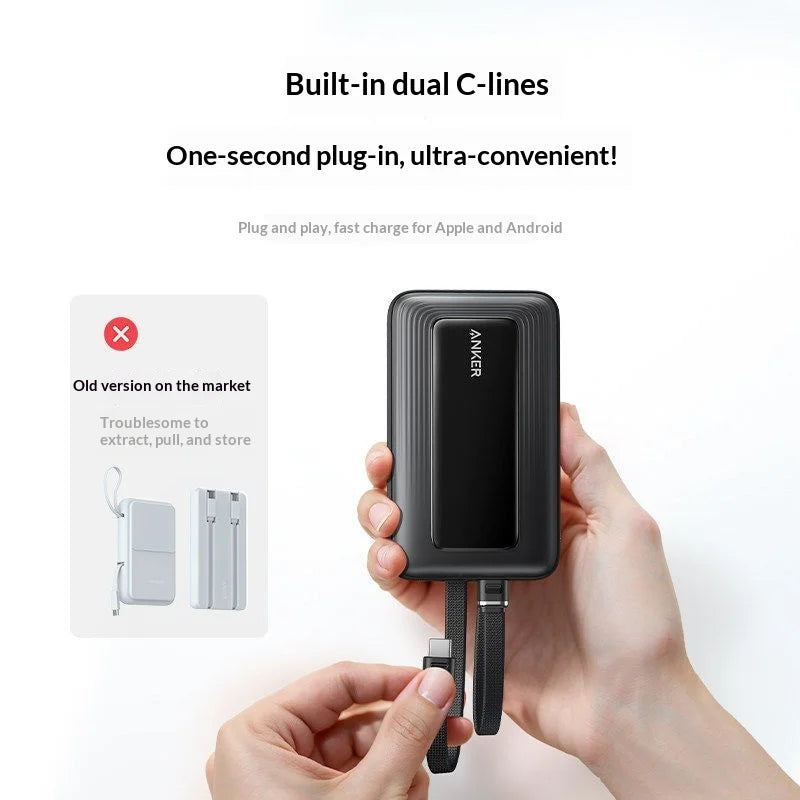 ANKER A110M 45W Fast Charging 20000mah Portable Power Bank Built-in Dual USB-C Cables Flight Approved For iPhone 17 PowerBank