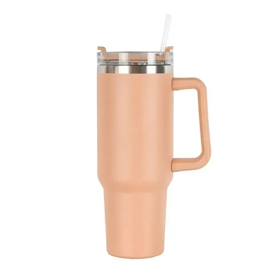 Insulated Tumbler with Handle and Straw Double Wall Thermal Iced Travel Mug for Car & Outdoor Use Perfect Gift for Coffee Lovers