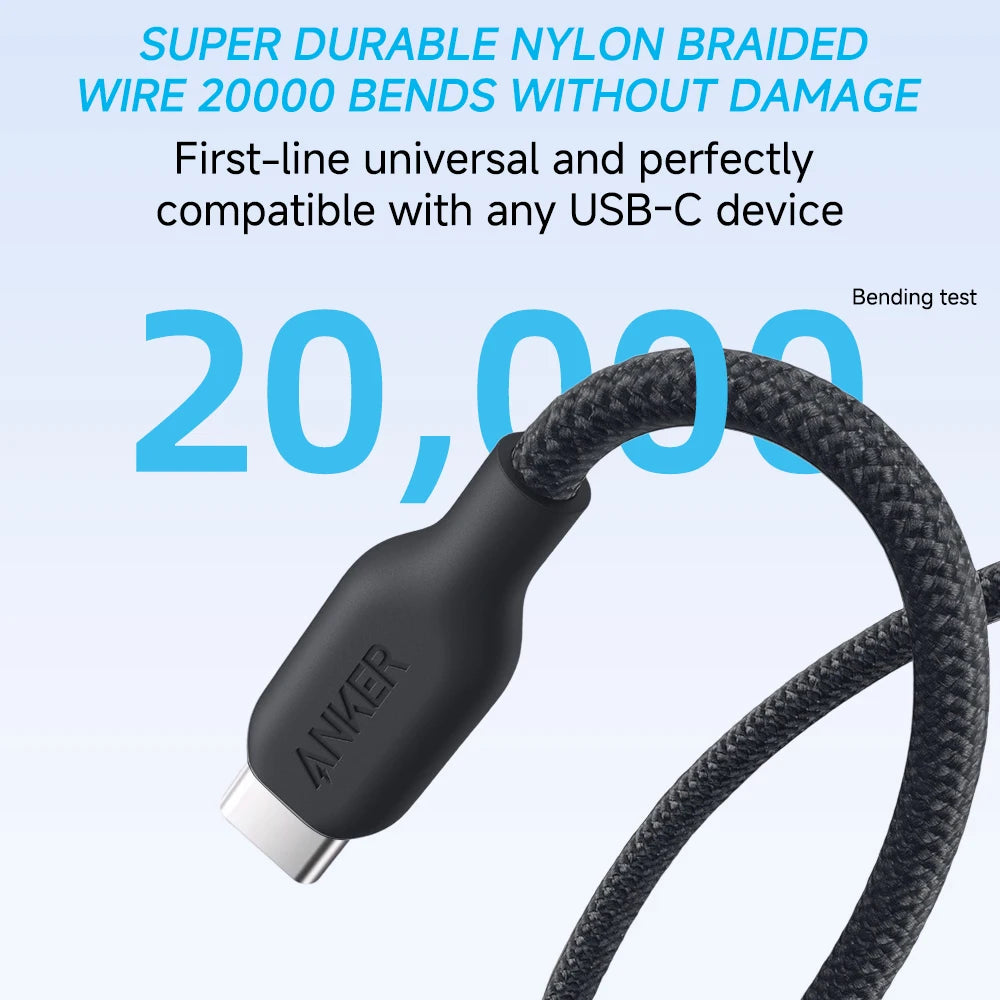 Anker 240W USB-C to USB-C Cable — Bio-Based, Fast Charging, Wide Compatibility