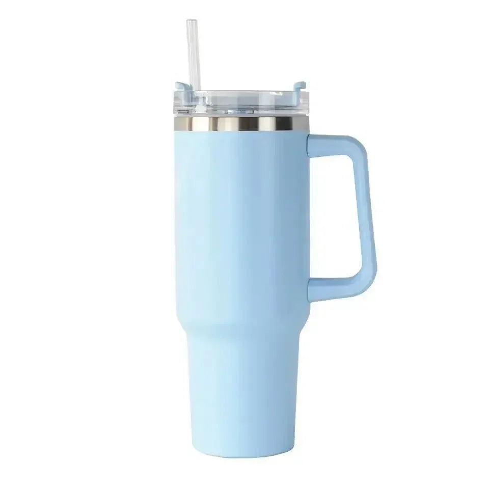 Insulated Tumbler with Handle and Straw Double Wall Thermal Iced Travel Mug for Car & Outdoor Use Perfect Gift for Coffee Lovers