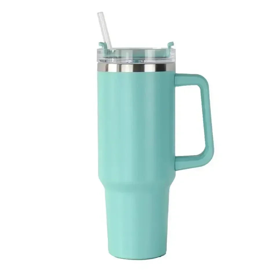 Insulated Tumbler with Handle and Straw Double Wall Thermal Iced Travel Mug for Car & Outdoor Use Perfect Gift for Coffee Lovers