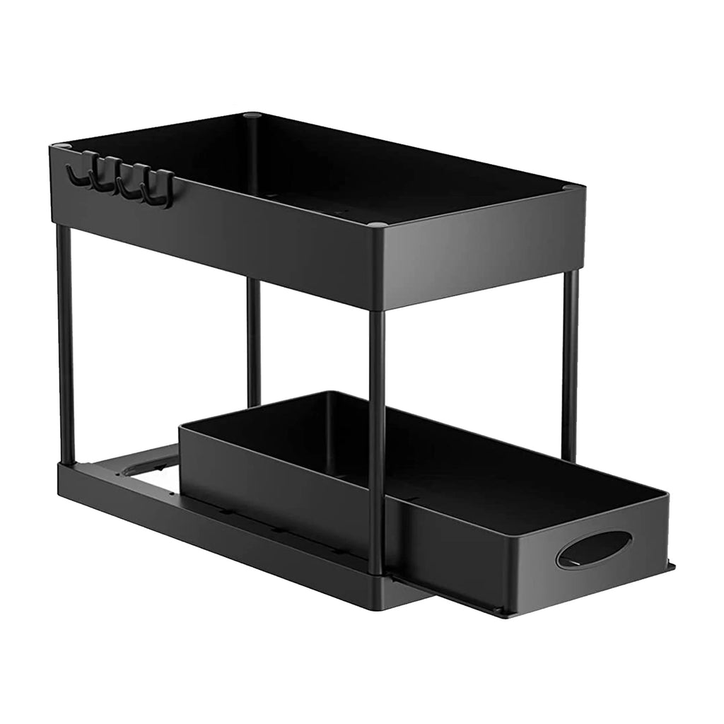 2-Tier Under Sink Sliding Storage Organizer – Pull-Out Kitchen Cabinet Rack