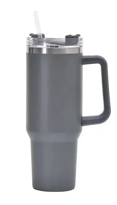 Insulated Tumbler with Handle and Straw Double Wall Thermal Iced Travel Mug for Car & Outdoor Use Perfect Gift for Coffee Lovers