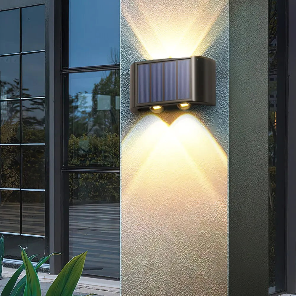 Solar Lights Outdoor 4LED 6LED 8LED Warm Light Waterproof Wall Lamp Up And Down Luminous Garden Decoration Outdoor Lights