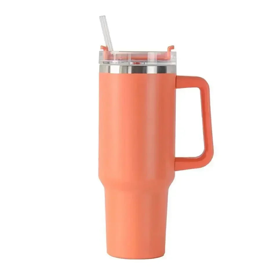 Insulated Tumbler with Handle and Straw Double Wall Thermal Iced Travel Mug for Car & Outdoor Use Perfect Gift for Coffee Lovers