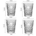 4pcs Glass Set for Drinking 10.5oz Household Whiskey Cups Diamond Painting Wine Glass Juice Drinks Glasses Transparent Drinkware